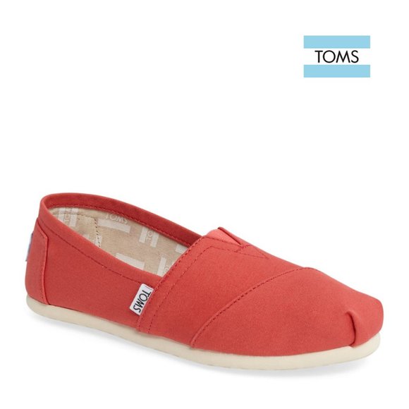 Toms Shoes - TOMS Classic Coral Alparagata Washed Twill Slip-On